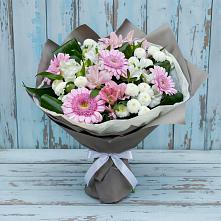 Букет цветов из:  Герберы, Альстромерии и Хризантемы #REPLACE_PRED# Тимашевске