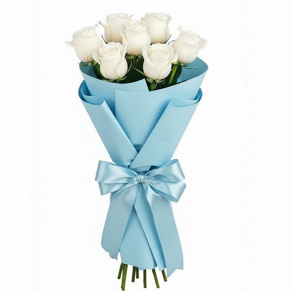 Букет 7 белых роз Проуд в Тимашевске