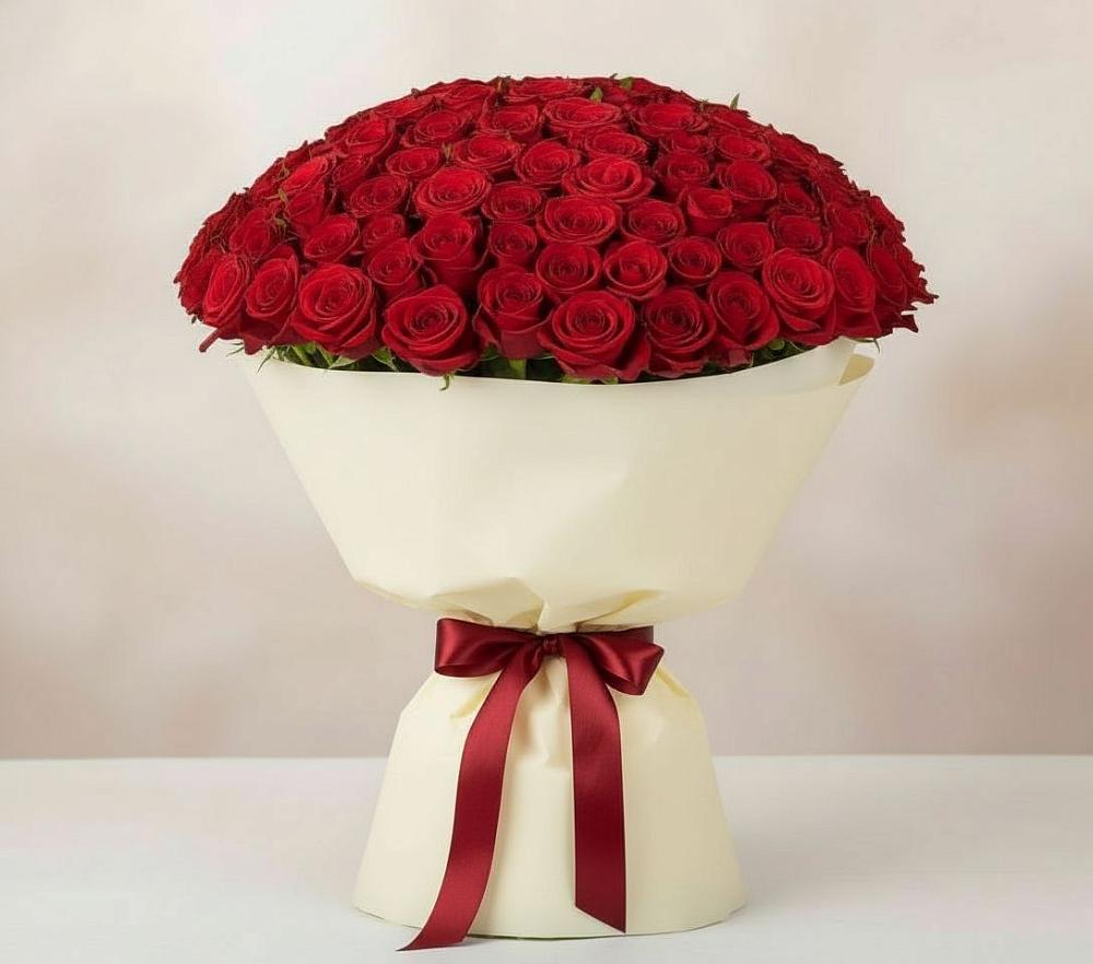 Букет 101 Красная роза Милано в Тимашевске