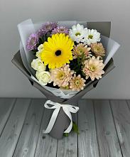 Букет цветов из:  Розы, Герберы и Хризантемы в Тимашевске
