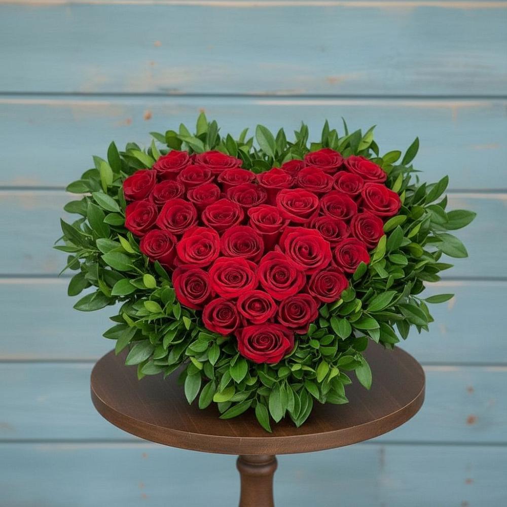 Цветочная композиция из Розы в виде сердца в Тимашевске