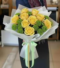 Букет цветов из:  Хризантемы и Розы #REPLACE_PRED# Тимашевске