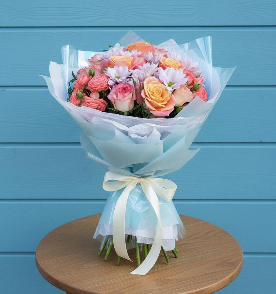 Букет цветов из: Хризантемы и Розы в Тимашевске