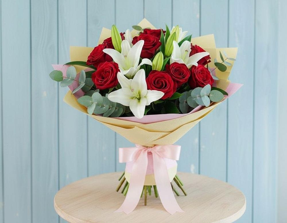 Букет цветов из: Лилии и Розы в Тимашевске